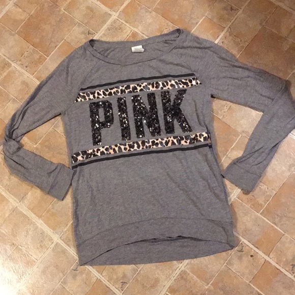 PINK Victoria's Secret Tops - Victoria’s Secret Pink long sleeve BLING t-shirt
